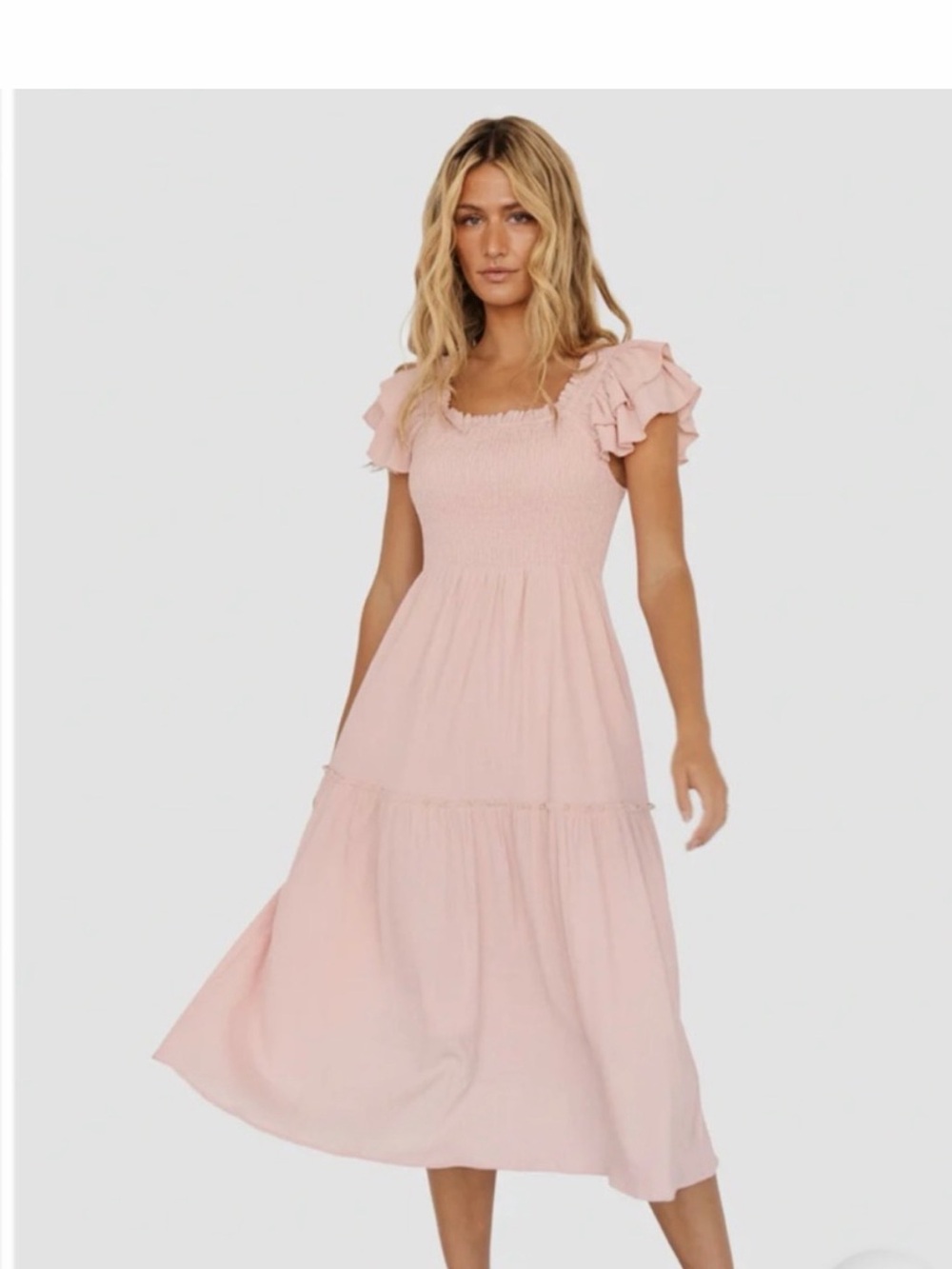 NWT Baltic Born Jacie Smocked Midi Dress S